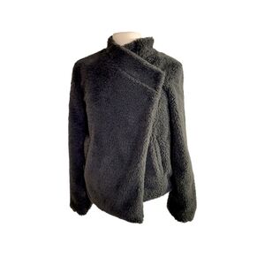 BB Dakota Dark Grey Wrap Teddy Jacket